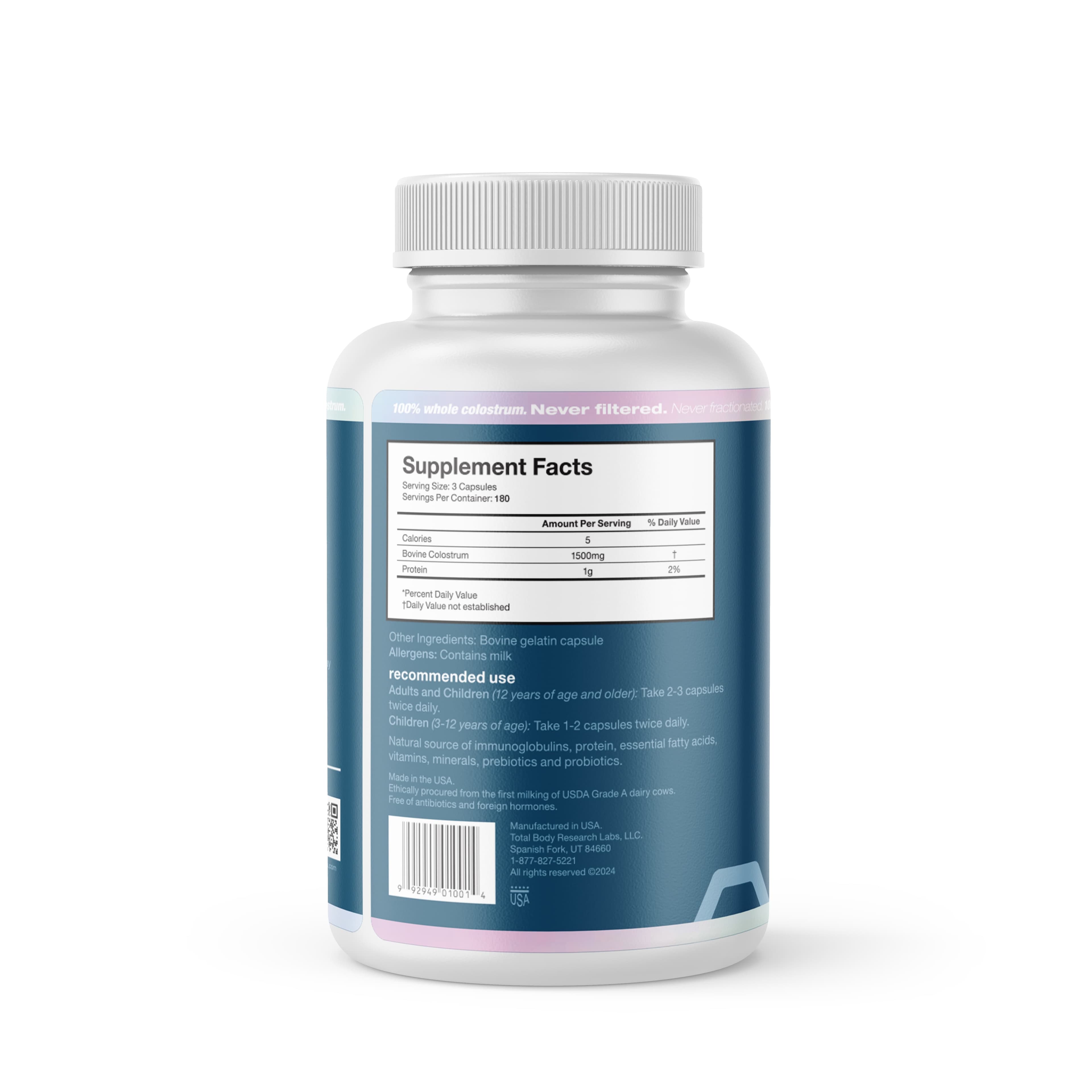 Whole Colostrum: Unflavored Capsules - Image 2